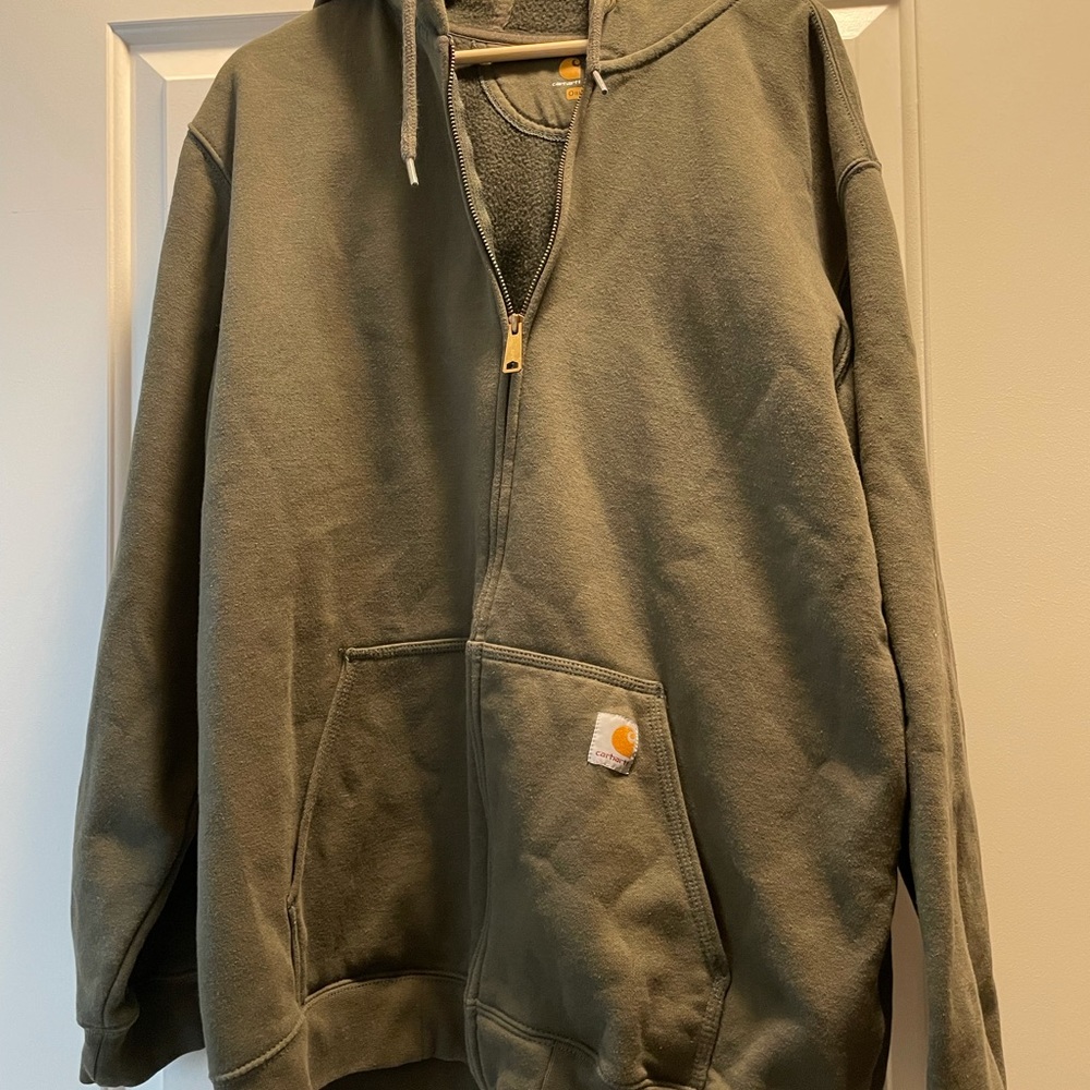 Men’s XL Carhartt Zip Up Hoodie Army Green